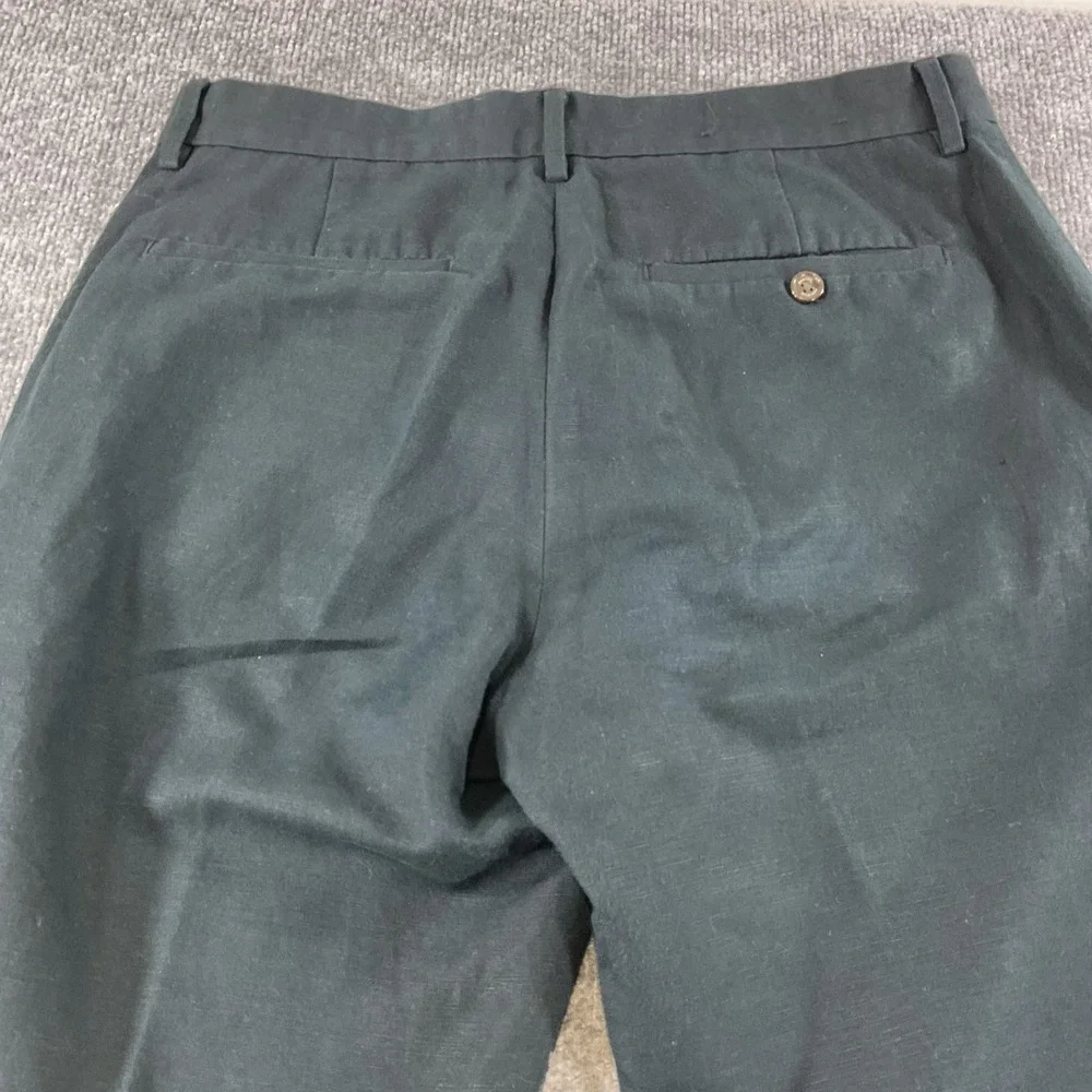 Banana Republic Mens Dress Pants 31x32 Dark Green Flat Front Straight Leg Busine